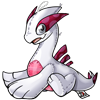 A drawing of a pink lugia plushie.